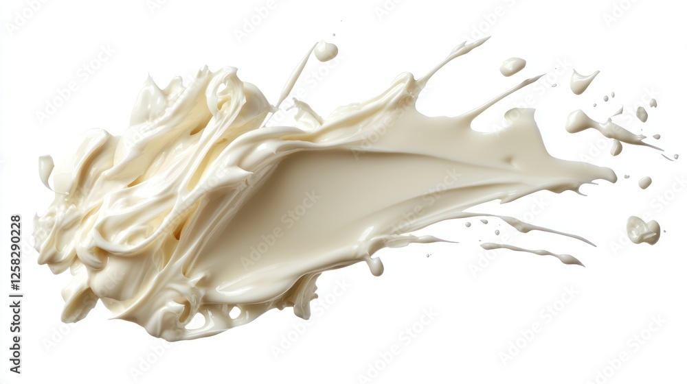 Natural whole milk isolated on a white background, showcasing its creamy consistency and smooth texture. Natural whole milk isolated on a white background, showcasing its creamy consistency and smooth texture.