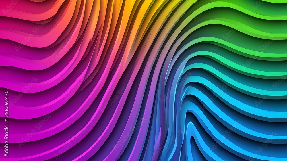 Naklejka premium Vibrant Wave Pattern Design with Colorful Gradient Flowing Lines