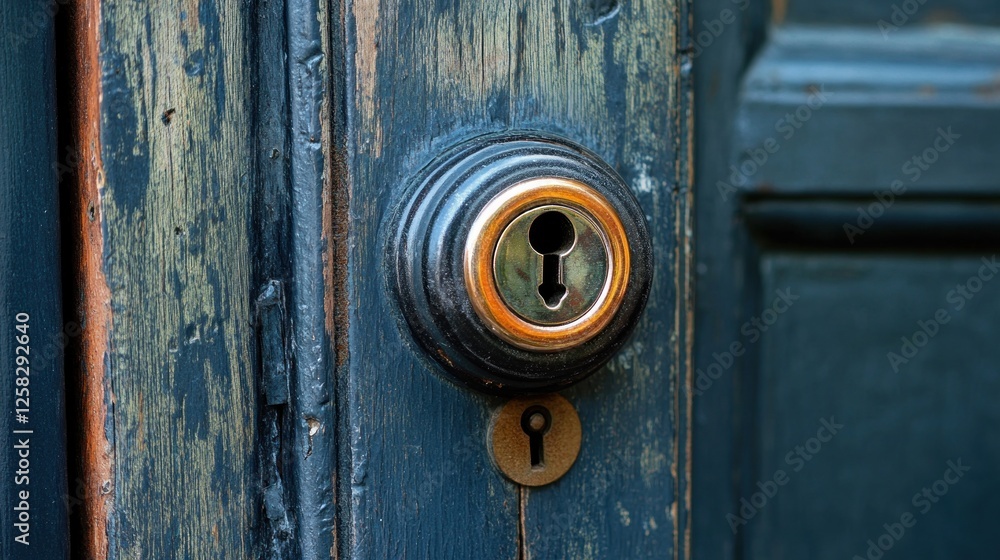 Antique Door Knob Detail: A Close-Up of a Weathered Door's Intricate Lock Mechanism Antique Door Knob Detail: A Close-Up of a Weathered Door's Intricate Lock Mechanism