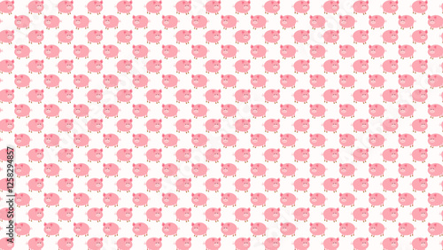 かわいい豚のイラストの背景パターン