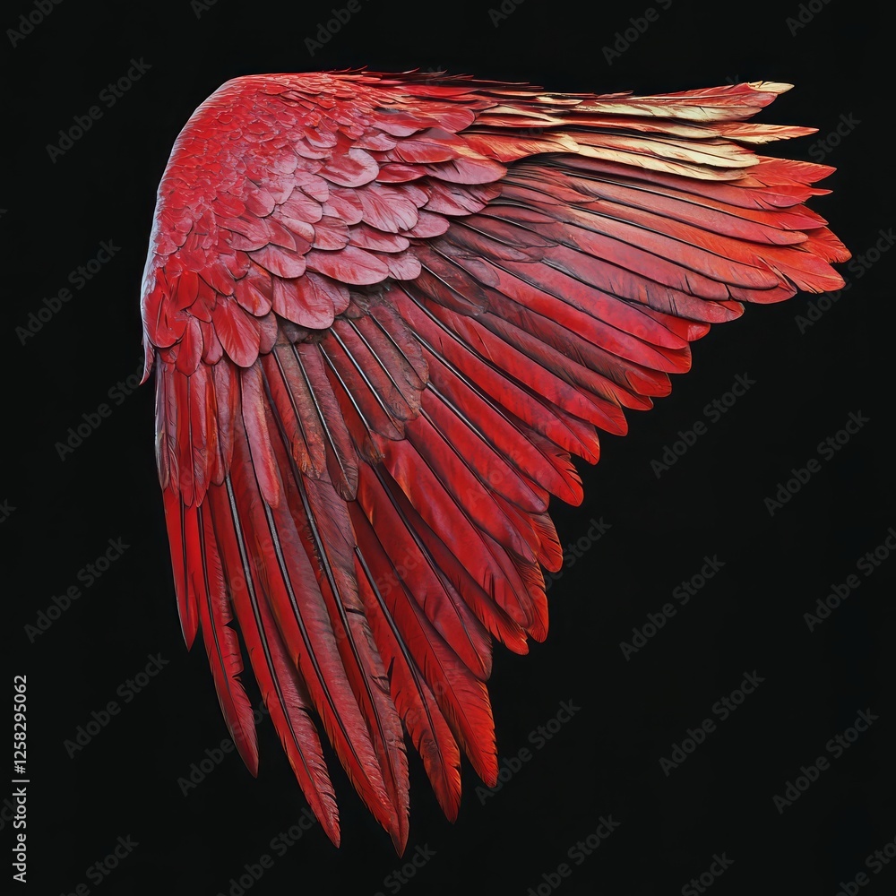 Fototapeta premium Vibrant Orange Wing with Detailed Feathers