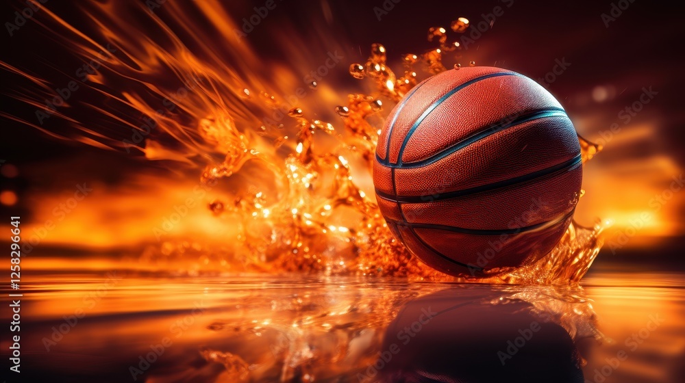 Dynamic High-Speed Dribble in Basketball with Motion Blur Background Dynamic High-Speed Dribble in Basketball with Motion Blur Background