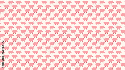 かわいい豚のイラストの背景パターン
