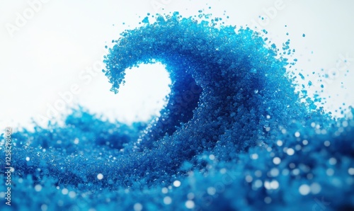 Wallpaper Mural Abstract blue wave, particle motion, ocean, splash, digital art, background for website Torontodigital.ca