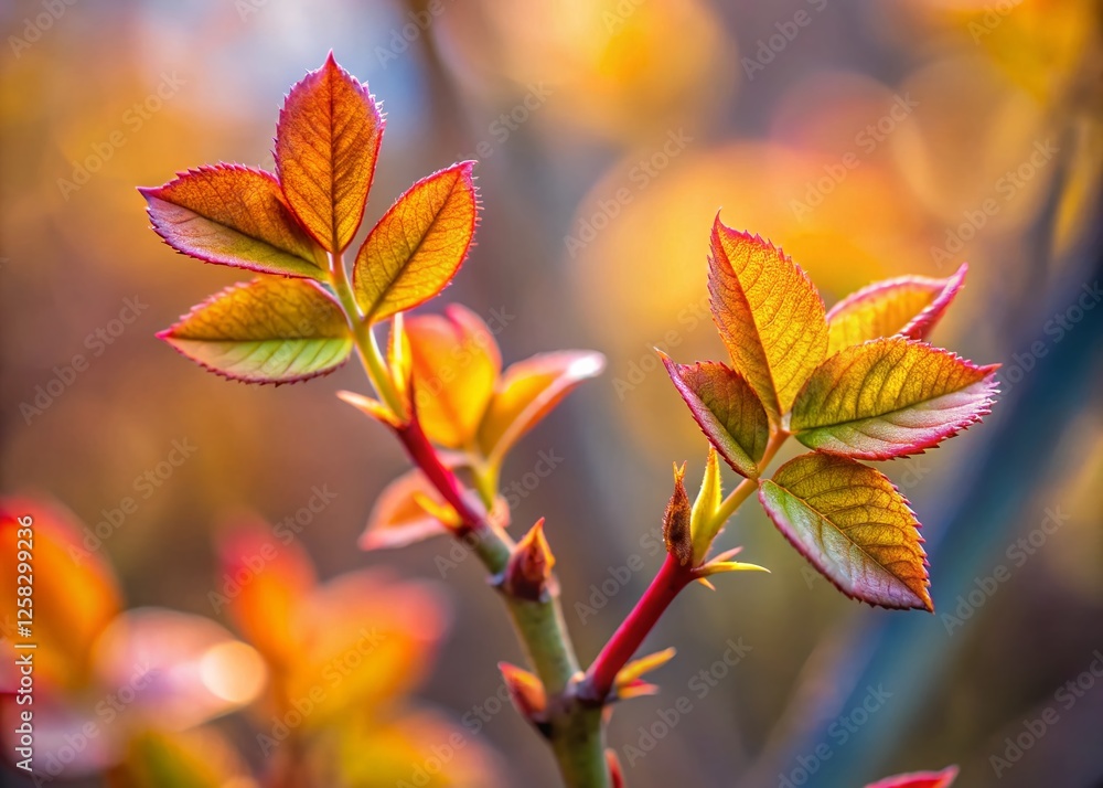 New Growth: Delicate Rose Leaves Unfolding in Early Spring New Growth: Delicate Rose Leaves Unfolding in Early Spring