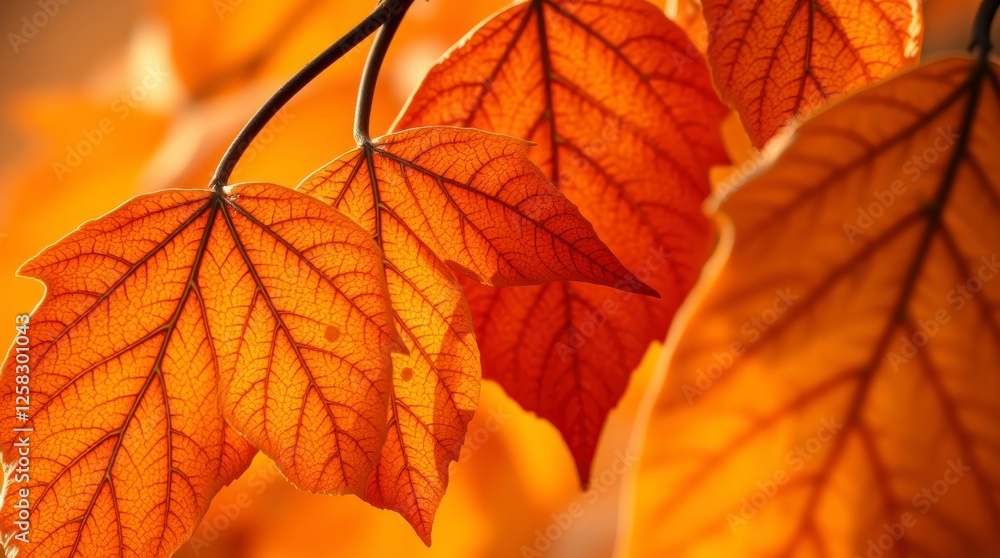 Golden Autumn Leaves Close Up Nature Photography