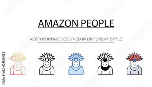 Amazon People icon design with white background stock illustration