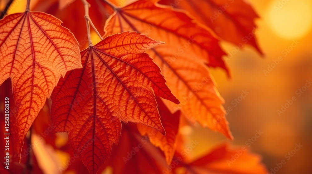 Stunning Autumn Leaves in Warm Sunset Light Stunning Autumn Leaves in Warm Sunset Light