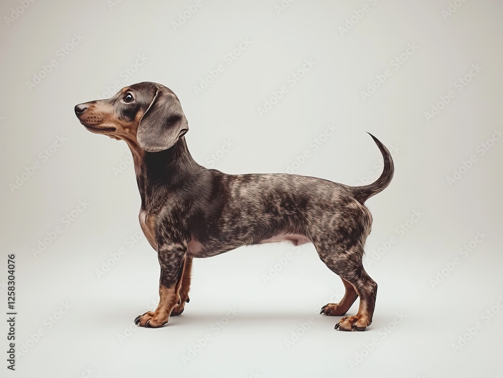 A full-body side profile of a dachshund puppy A full-body side profile of a dachshund puppy
