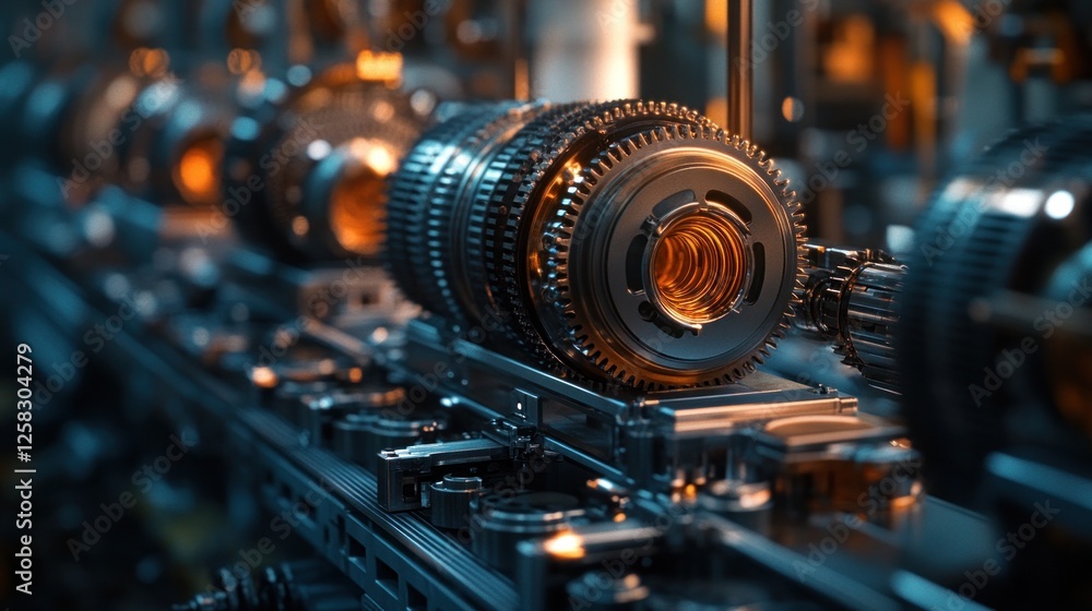 Factory assembly line Gearbox production, industrial automation, manufacturing Factory assembly line Gearbox production, industrial automation, manufacturing