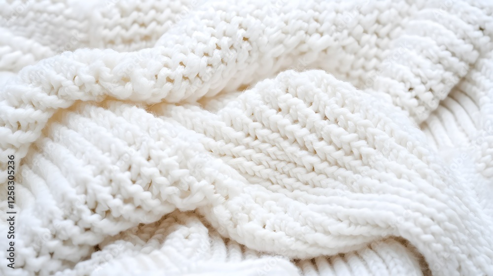 Textured White Knit Fabric Close-Up for Cozy Home Decor Textured White Knit Fabric Close-Up for Cozy Home Decor