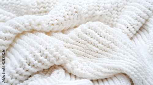 Textured White Knit Fabric Close-Up for Cozy Home Decor