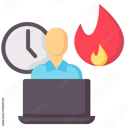 deadline vector flat icon