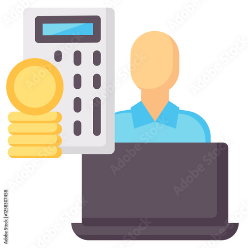 online accountant vector flat icon