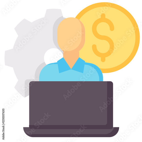 self employed vector flat icon