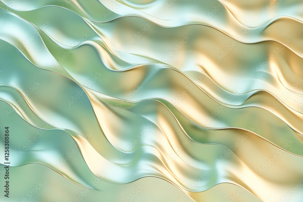 Obraz premium gentle gradients from light green to gold, seamlessly blending together in smooth, organic patterns.