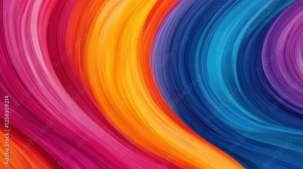Fototapeta premium Vibrant Swirls of Colorful Abstract Paint Flowing in Waves