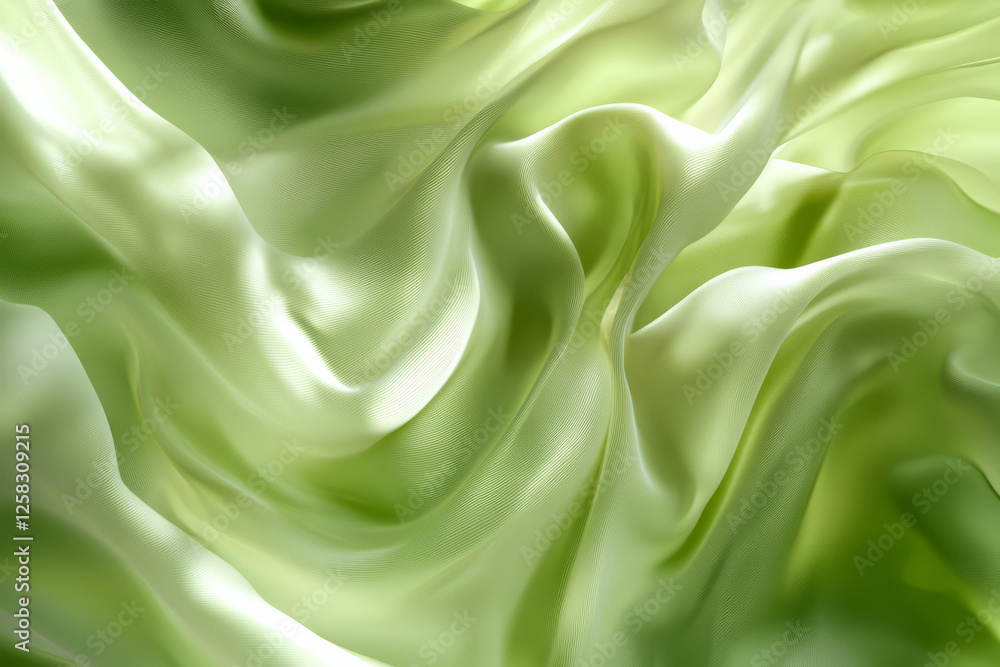 abstract flowing fabric in light green, billowing in the wind with dynamic motion and smooth, silky textures, creating a luxurious scene. abstract flowing fabric in light green, billowing in the wind with dynamic motion and smooth, silky textures, creating a luxurious scene.