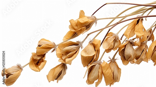 Isolated Dried Pea Flower on White Background