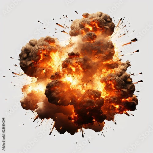Explosions on Transparent Background