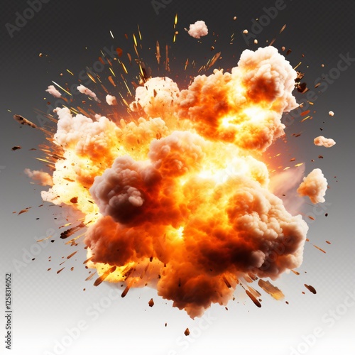 Explosions Isolated on Transparent Background