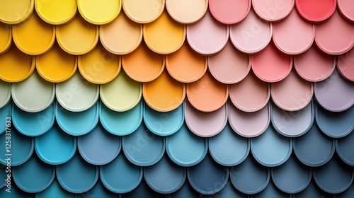 Colorful circular scales, gradient color palette, abstract pattern photo