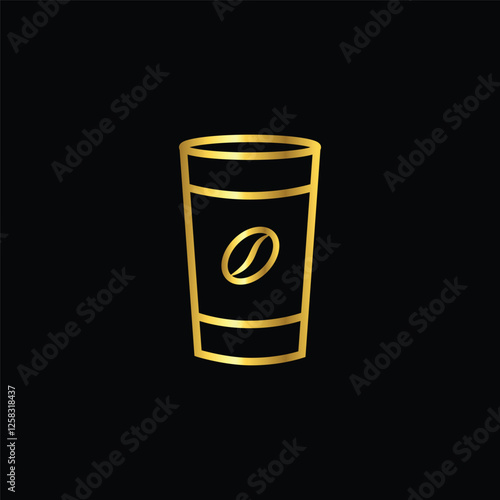  gold color coffee cup, icon, flat, sticker label minimalist design for digital and print projects
 Graphic Design Icons Making a Huge Impact on Visual Aesthetics