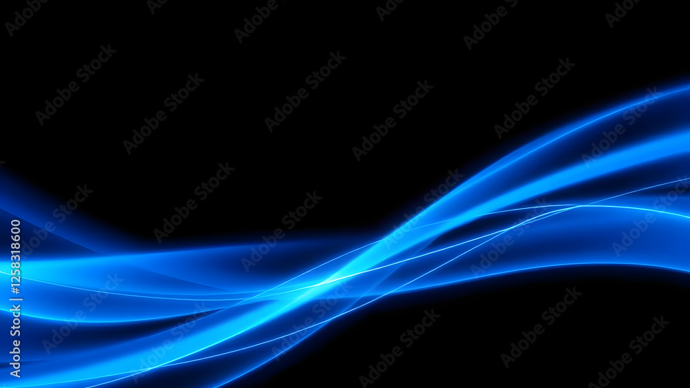Obraz premium Blue smoke waves create an abstract, flowing design