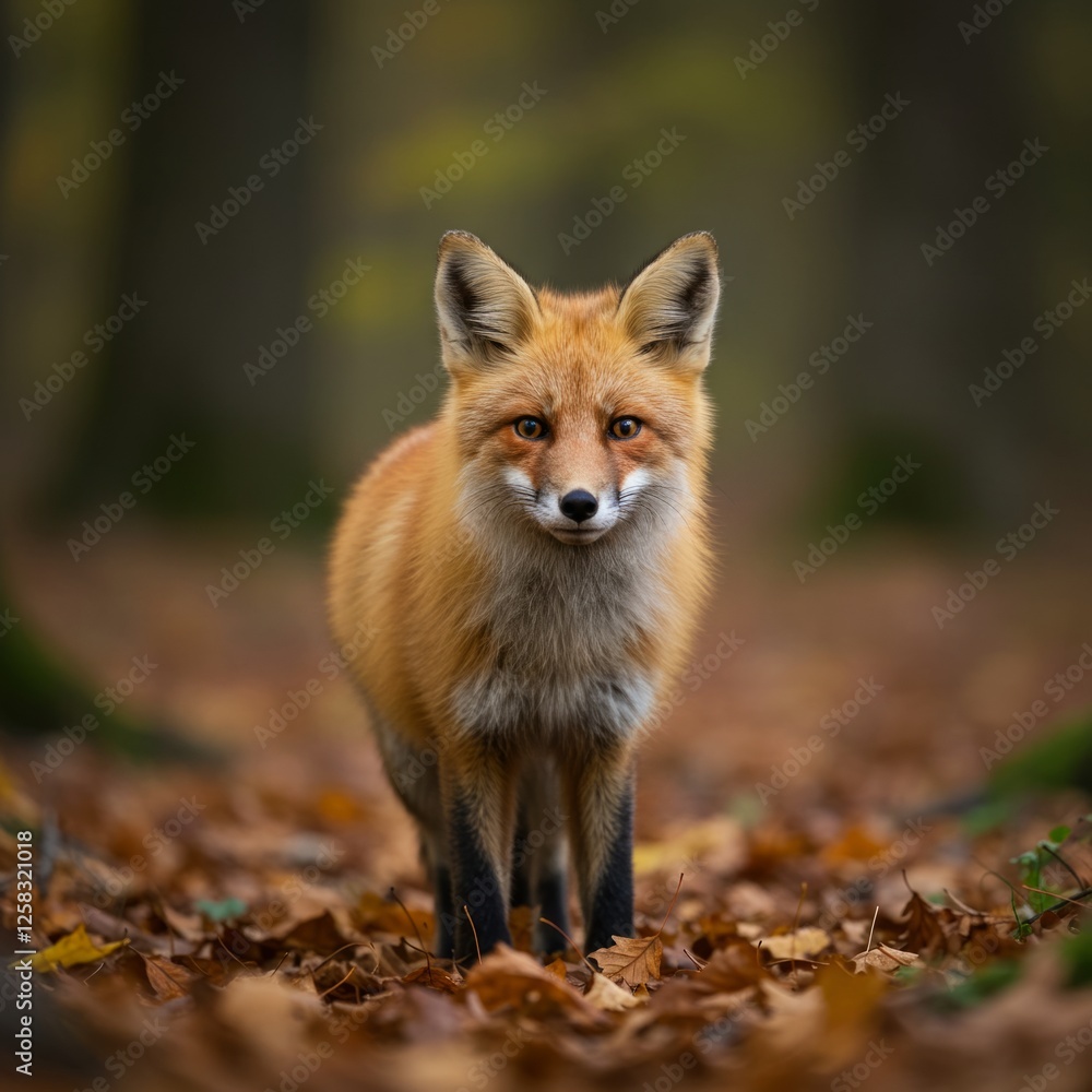 Fototapeta premium Curious Red Fox in the Forest
