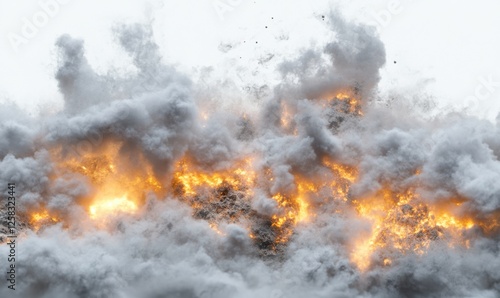 Wallpaper Mural Fiery explosion, smoke billowing, outdoor disaster scene, use for news or film Torontodigital.ca