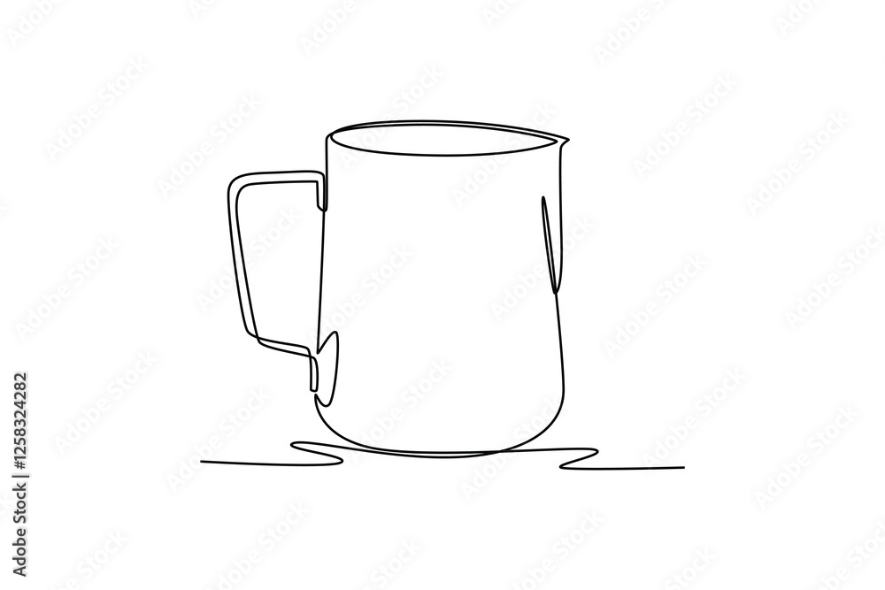 Coffee tools concept. Single line draw design vector graphic illustration.	