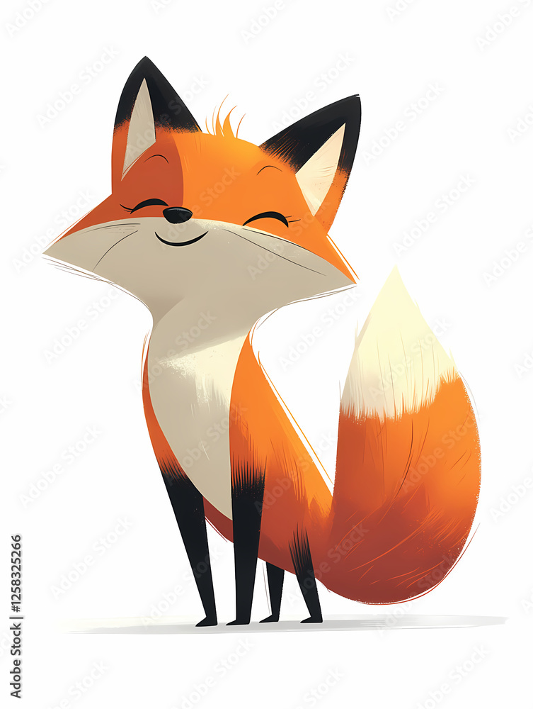 Obraz premium Smiling Cartoon Fox