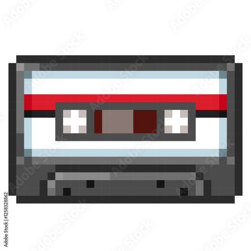 レトロでかわいいカセットテープのドット絵アイコン