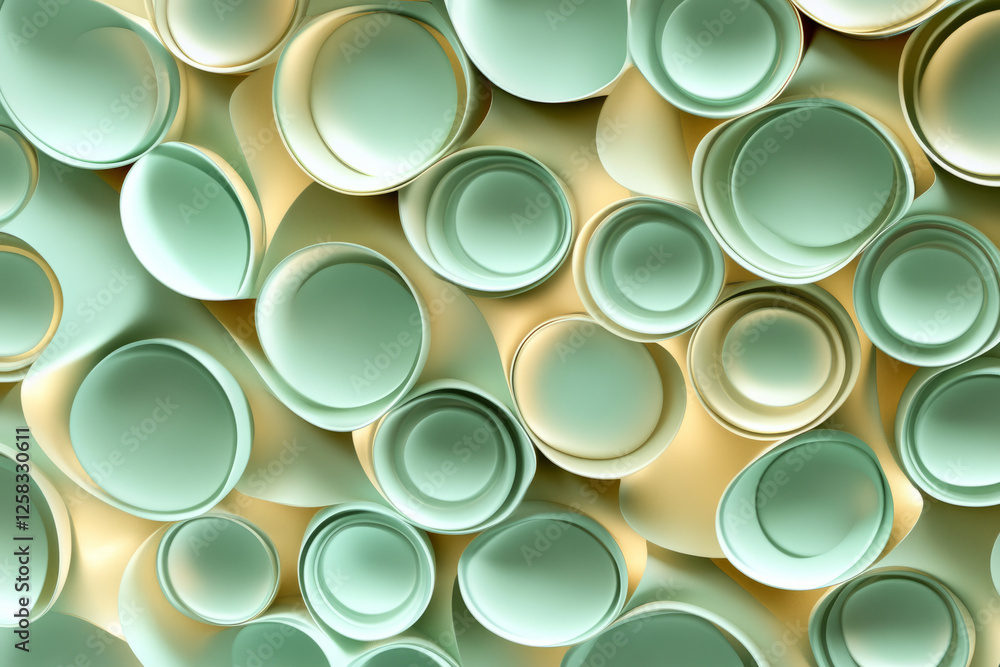 repeating circular pattern in shades of light green and gold, gently shifting in size and form for a seamless, flowing effect. repeating circular pattern in shades of light green and gold, gently shifting in size and form for a seamless, flowing effect.