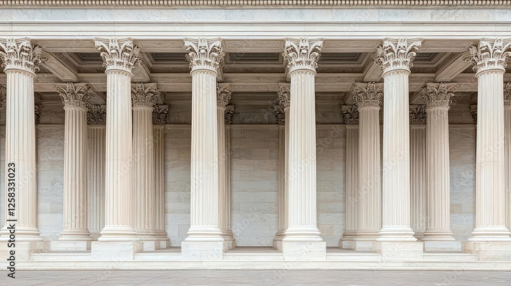 Obraz premium Row Of Classic White Columns In Ancient Building
