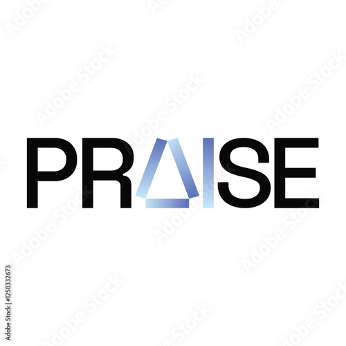 The Praise logo features shaped like a shield and triangle, symbolizing strength and stability.