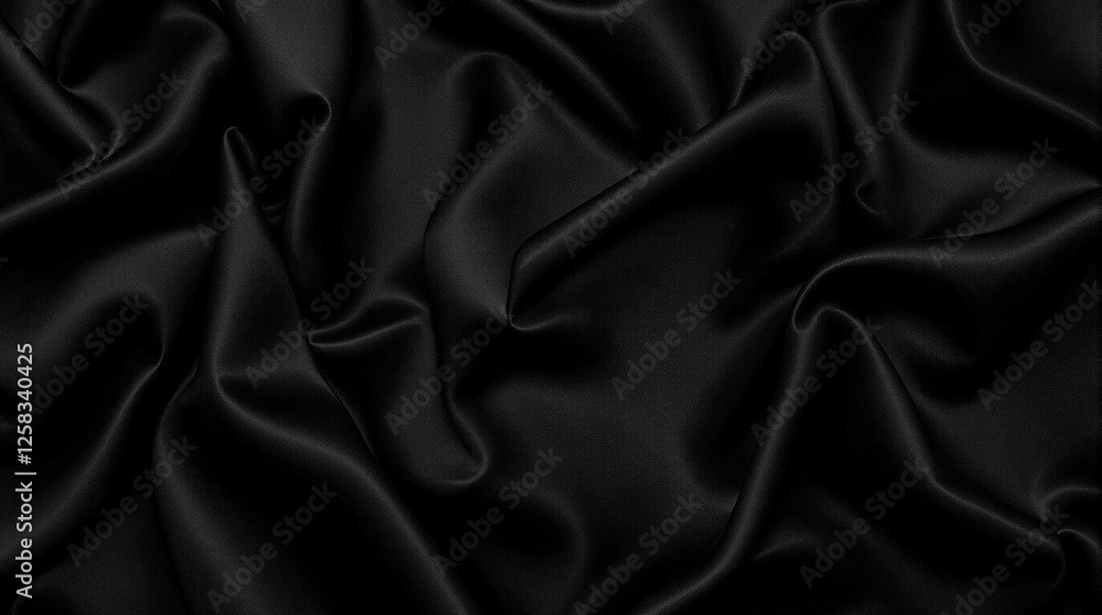 black satin fabric with flowing, soft texture and subtle sheen, luxurious drape perfect for high-end, elegant design backgrounds black satin fabric with flowing, soft texture and subtle sheen, luxurious drape perfect for high-end, elegant design backgrounds
