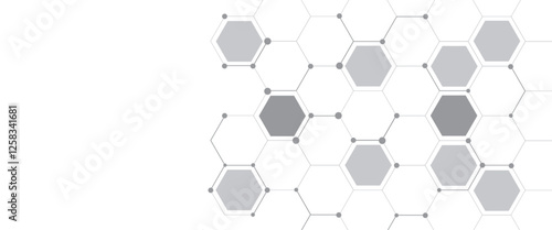 Vector hexagons pattern geometric abstract  technology on a white background.