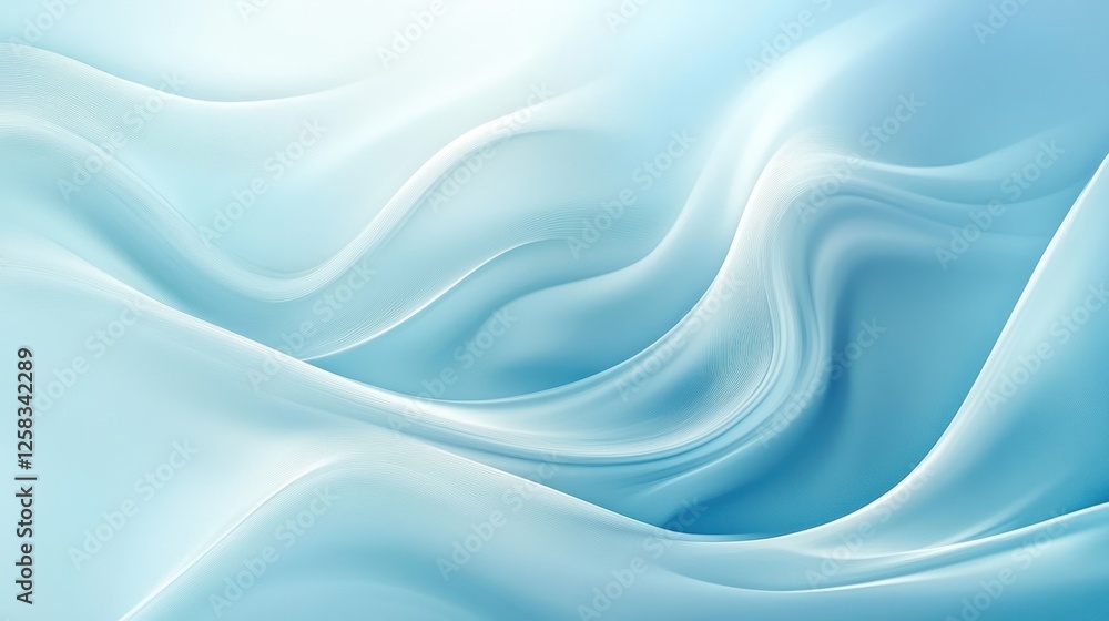 Obraz premium A serene abstract image featuring gentle waves of blue fabric, creating a calm and tranquil atmosphere, perfect for backgrounds and creative projects.