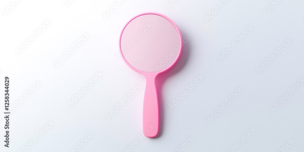 Pink mirror with a pink handle Pink mirror with a pink handle
