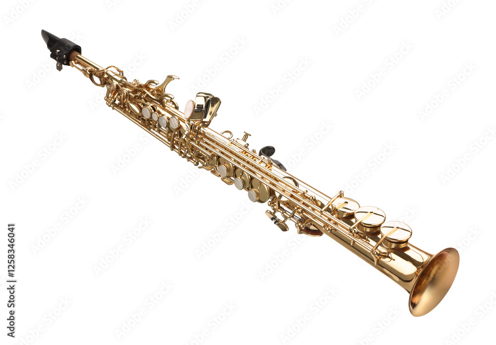 Fototapeta premium Jazz. One beautiful saxophone isolated on white