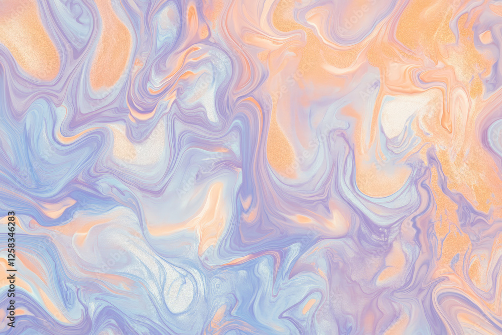 Obraz premium A soft pastel abstract background with blended peach, lavender, and sky blue tones. A gentle and elegant design, perfect for relaxation, beauty, and aesthetic themes. High-resolution and seamless.