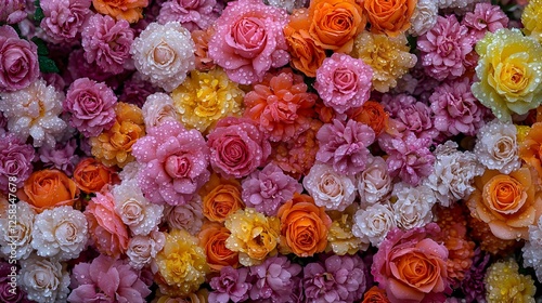 Wallpaper Mural Vibrant Floral Display Of Roses And Carnations Torontodigital.ca