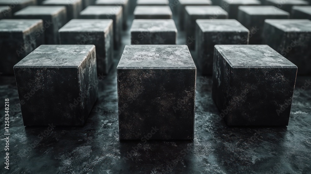 Dark cubes geometric pattern perspective Dark cubes geometric pattern perspective