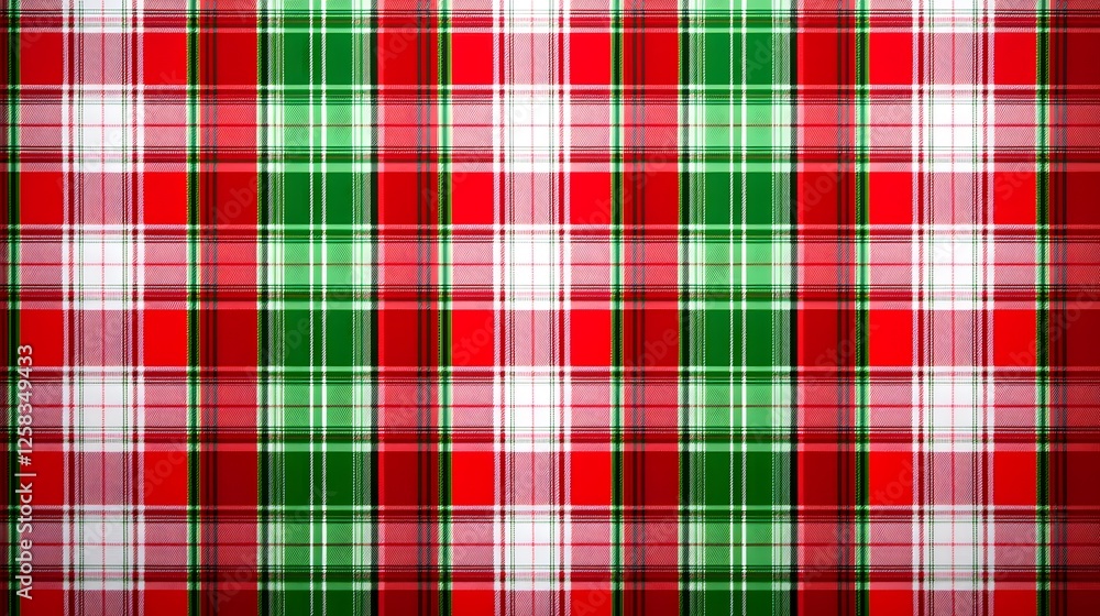 Fototapeta premium Red and Green Plaid Pattern Textile Background for Holiday Decor