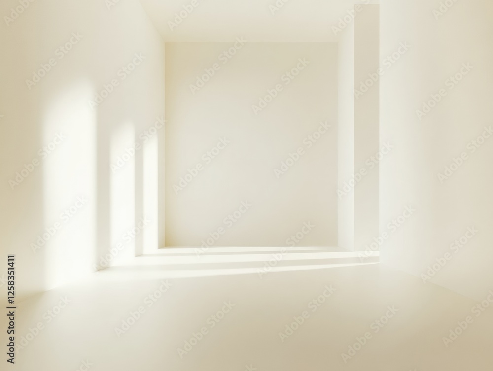 Clean Minimalist Space with Natural Light and Architectural Simplicity Abstract Interior Design