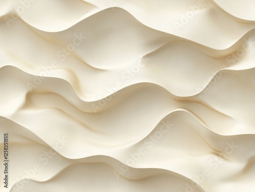 Obraz na płótnie Creamy White Abstract Waves Gentle Fluid Texture Backdrop in Soft Neutral Tones Minimalist Design w salonie