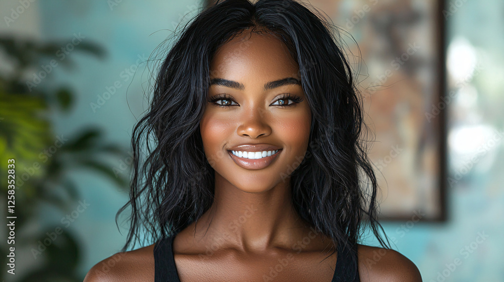 Professional studio headshot of a smiling African-American woman Professional studio headshot of a smiling African-American woman