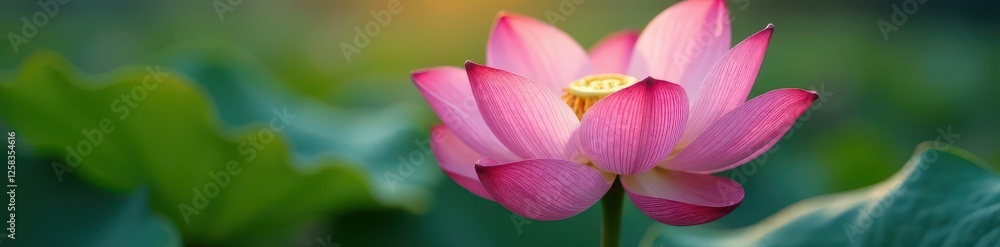 Delicate pink lotus flower close-up with dew drops, bloom, water Delicate pink lotus flower close-up with dew drops, bloom, water