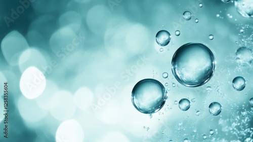 Wallpaper Mural Aqua Bubbles Floating under Translucent Turquoise Blue Liquid Torontodigital.ca